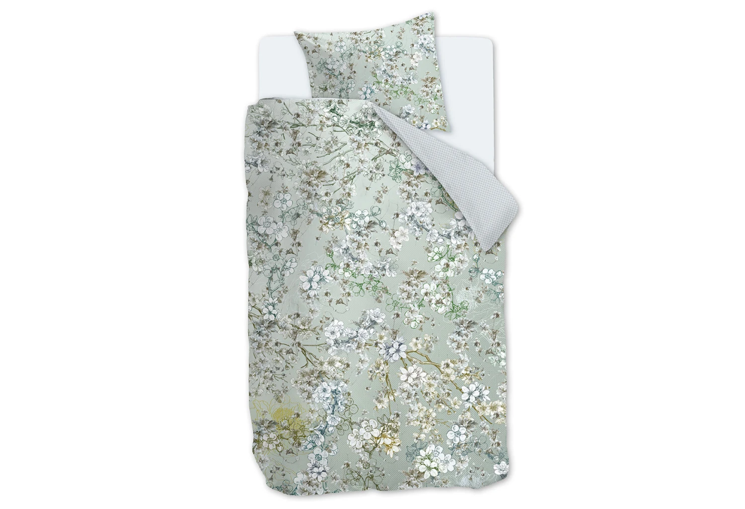 Kardol Fleurelle Dekbedovertrek Grey Green 2 Kardol Fleurelle Dekbedovertrek Grey Green - Afbeelding 2