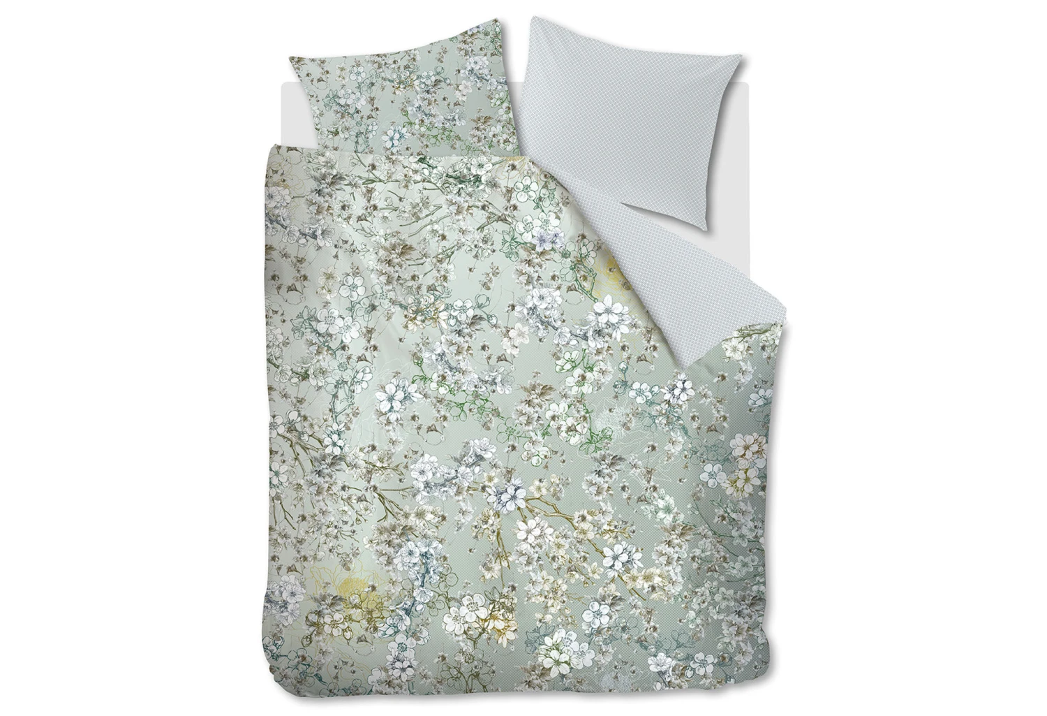 Kardol Fleurelle Dekbedovertrek Grey Green 1 Kardol Fleurelle Dekbedovertrek Grey Green
