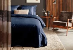Dixxius Luxurious Porto Dekbedovertrek Navy -Exporteren Droomnest Winkel navy a