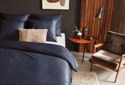 Dixxius Luxurious Porto Dekbedovertrek Navy -Exporteren Droomnest Winkel navy b