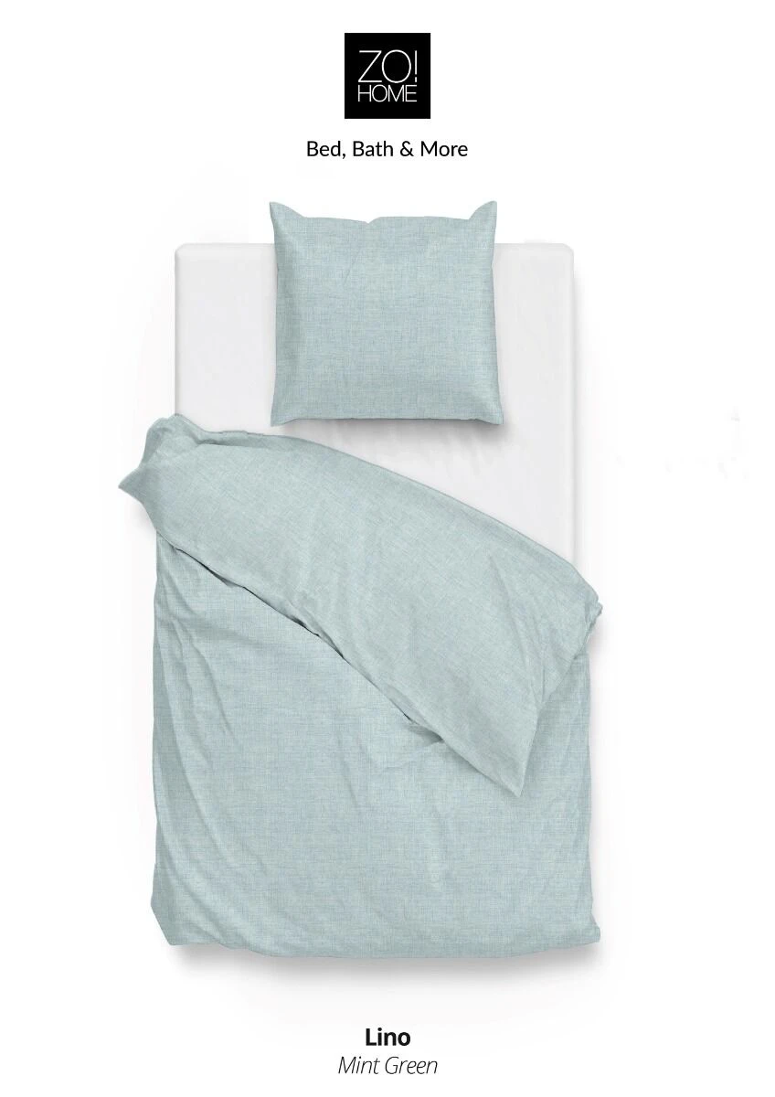 Zo!Home Lino Dekbedovertrek Mintgreen 2 Zo!Home Lino Dekbedovertrek Mintgreen - Afbeelding 2