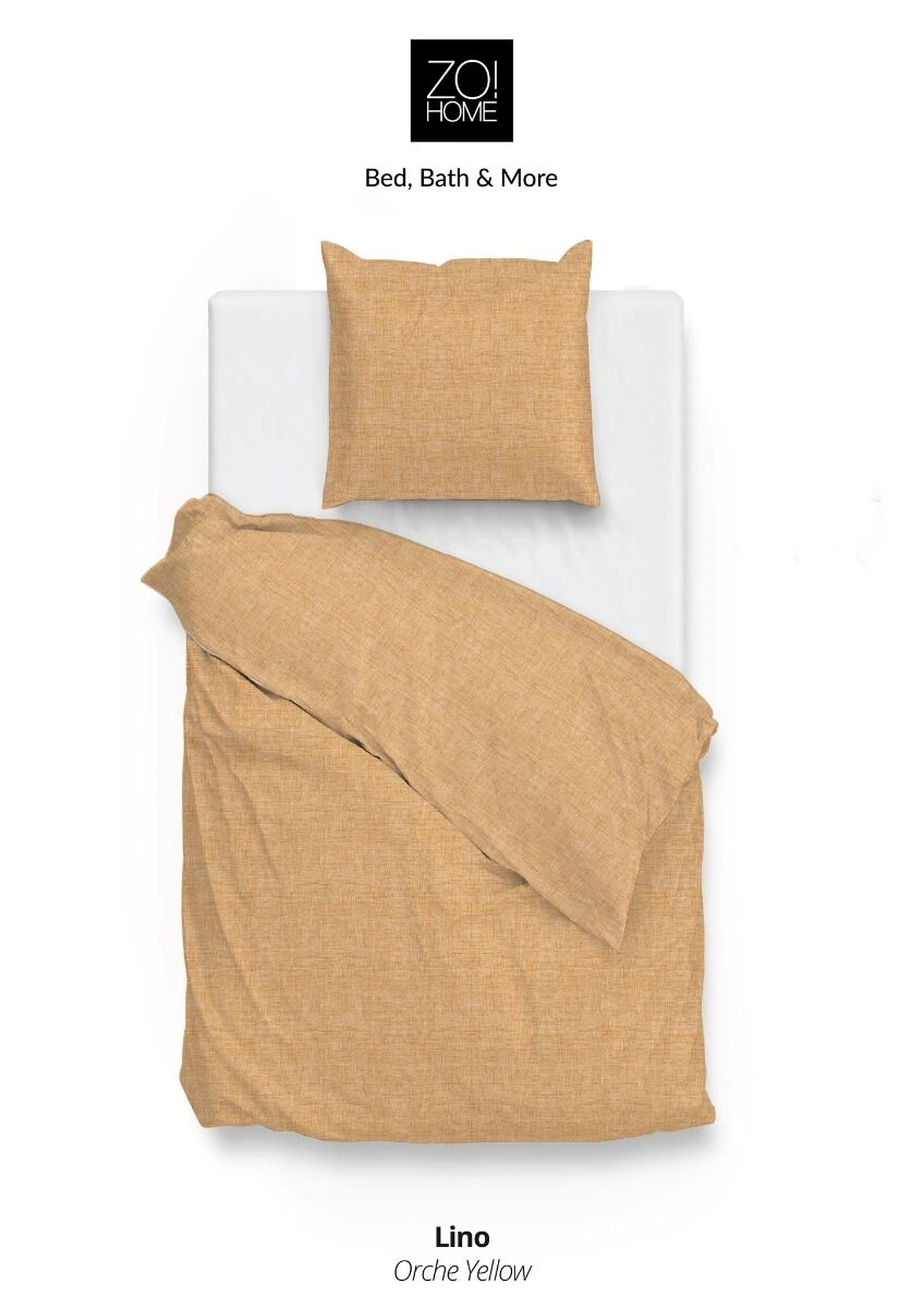 Zo!Home Lino Dekbedovertrek Ochre Yellow 5 Zo!Home Lino Dekbedovertrek Ochre Yellow - Afbeelding 5