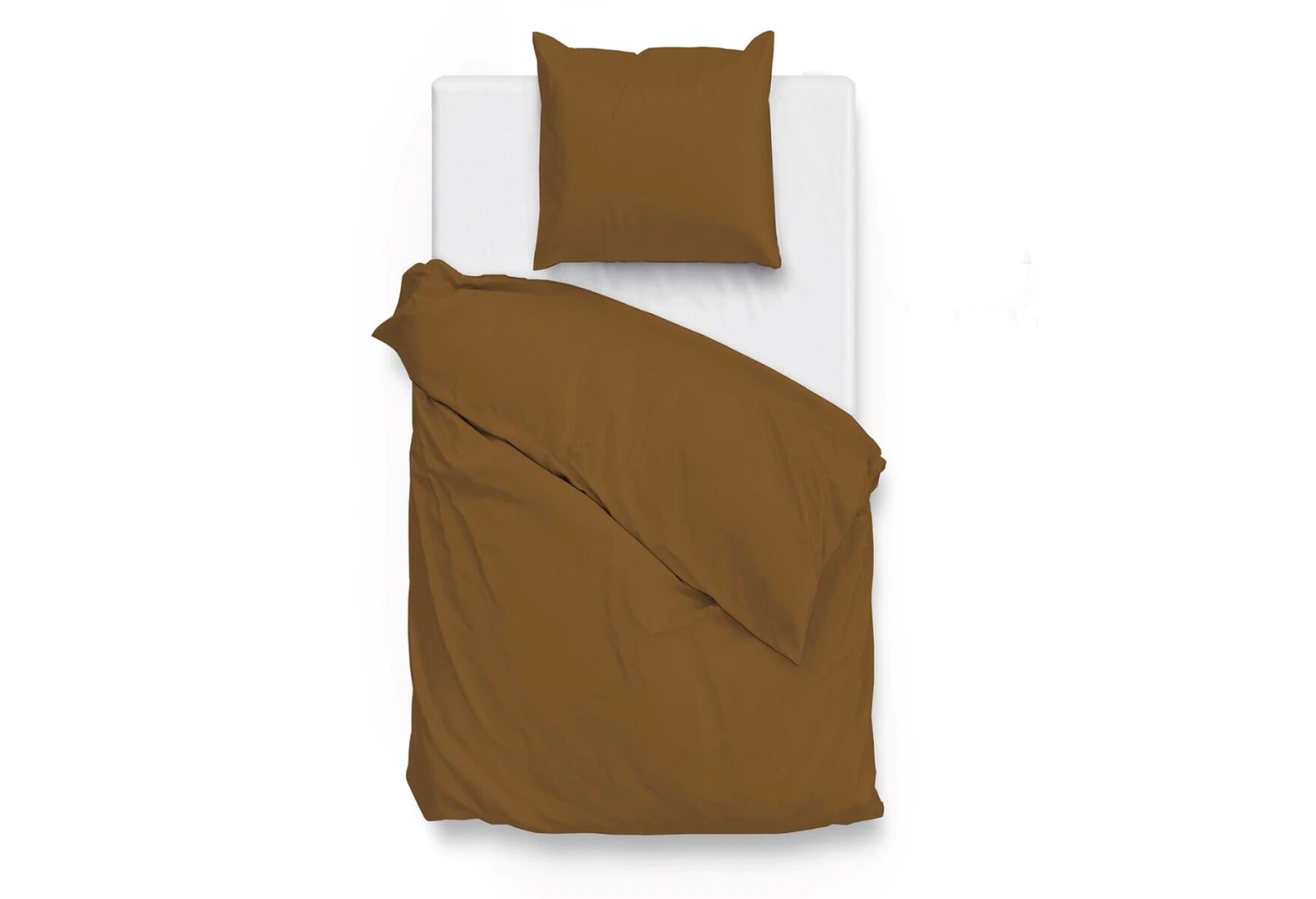 Zo!Home Satinado Dekbedovertrek Cognac Brown 3 Zo!Home Satinado Dekbedovertrek Cognac Brown - Afbeelding 3