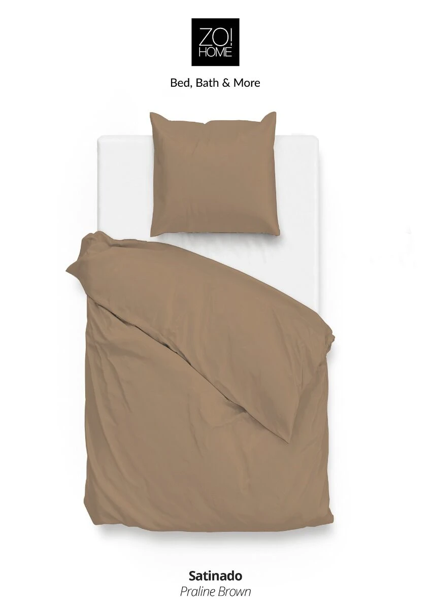 Zo!Home Satinado Dekbedovertrek Praline Brown 3 Zo!Home Satinado Dekbedovertrek Praline Brown - Afbeelding 3