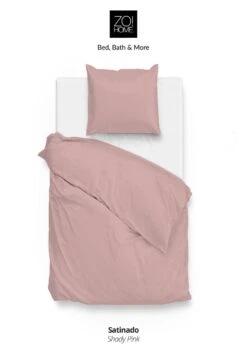 Zo!Home Satinado Dekbedovertrek Shady Pink -Exporteren Droomnest Winkel zo home bettwasche satinado shady pink 1