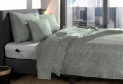 Zo!Home Lino Dekbedovertrek Army Green -Exporteren Droomnest Winkel zo home dekbedovertrek lino army green 5 1