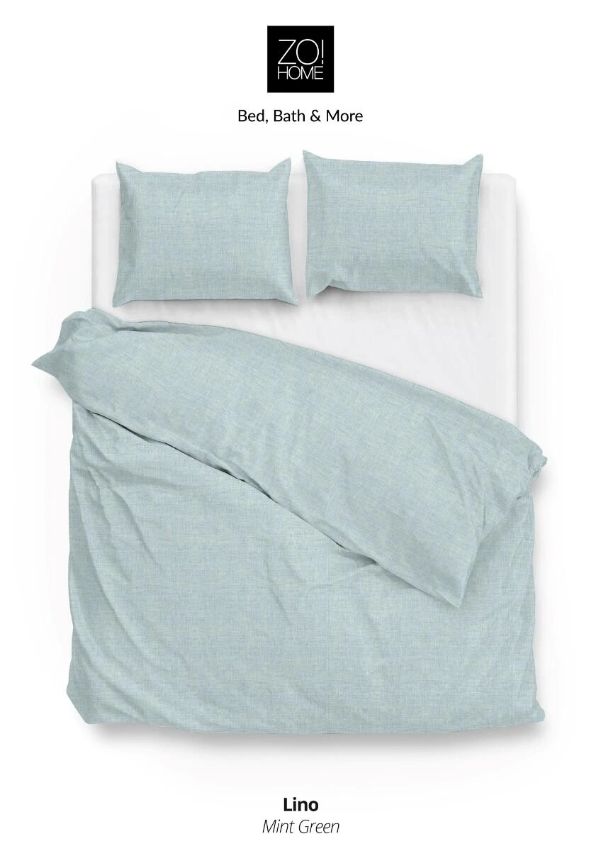 Zo!Home Lino Dekbedovertrek Mintgreen 1 Zo!Home Lino Dekbedovertrek Mintgreen