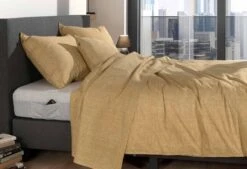 Zo!Home Lino Dekbedovertrek Ochre Yellow 7 Zo!Home Lino Dekbedovertrek Ochre Yellow -Exporteren Droomnest Winkel zo home dekbedovertrek lino ochre yellow 5 1