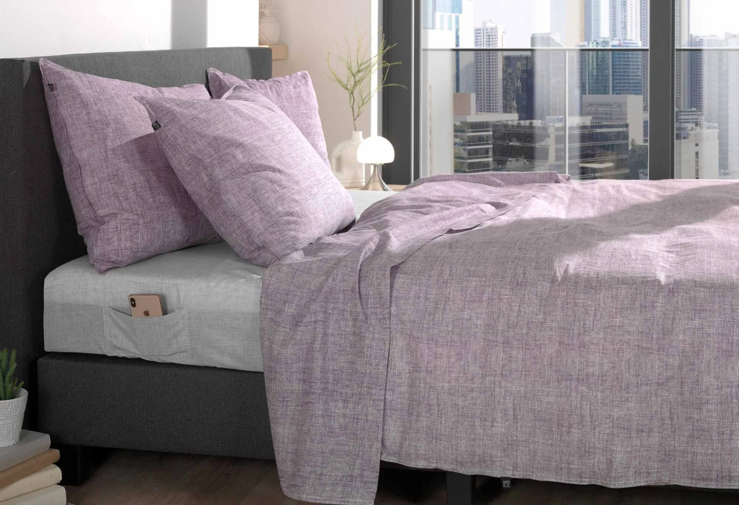 Zo!Home Lino Dekbedovertrek Purple 2 Zo!Home Lino Dekbedovertrek Purple - Afbeelding 2