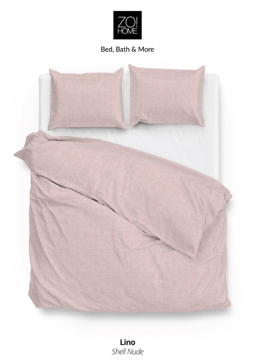 Zo!Home Lino Dekbedovertrek Shell Nude 1 Zo!Home Lino Dekbedovertrek Shell Nude
