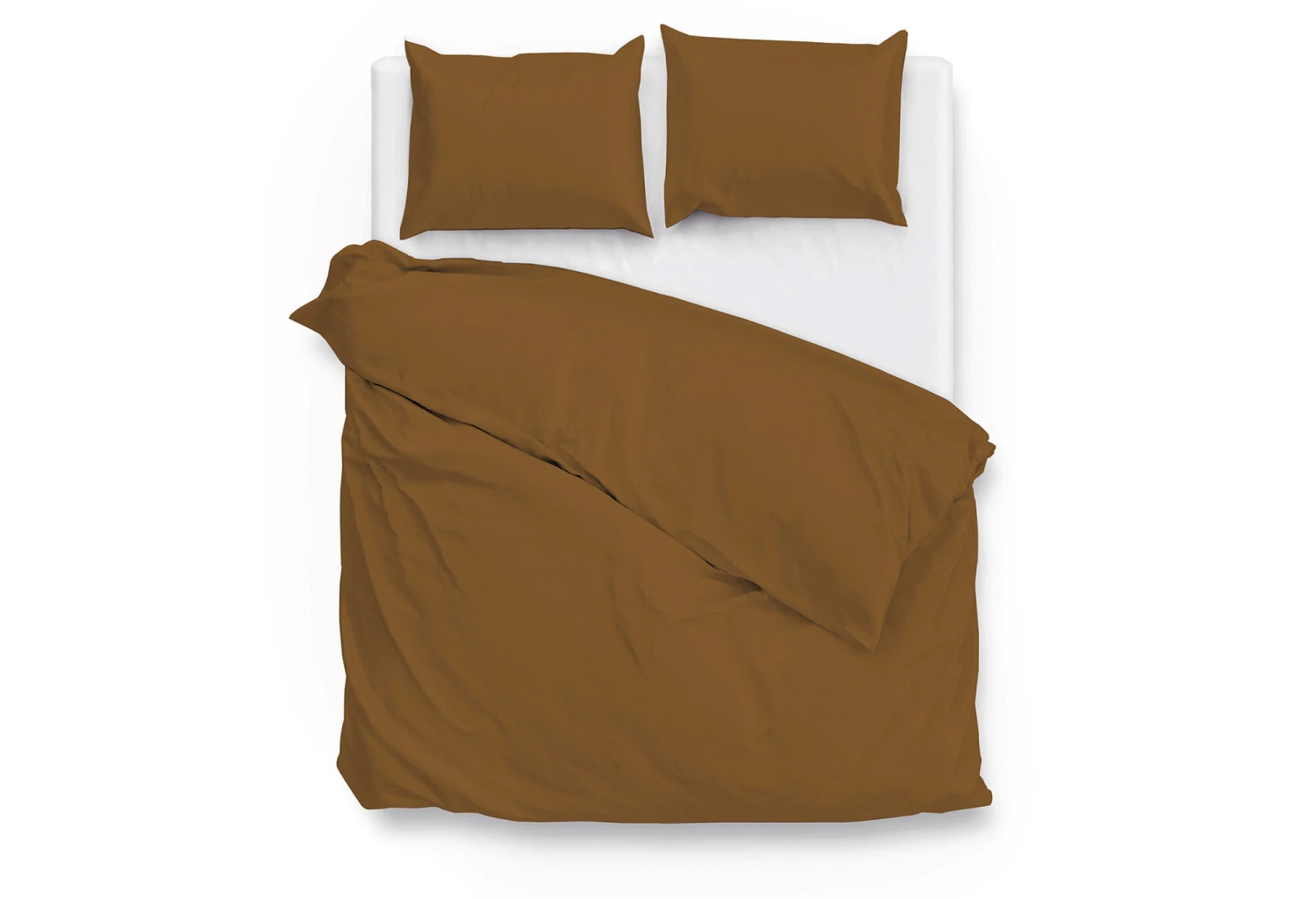 Zo!Home Satinado Dekbedovertrek Cognac Brown 1 Zo!Home Satinado Dekbedovertrek Cognac Brown