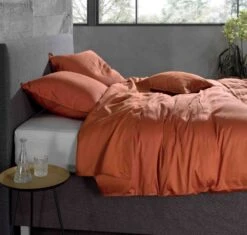 Zo!Home Satinado Dekbedovertrek Copper Orange -Exporteren Droomnest Winkel zo home dekbedovertrek satinado copper orange 5