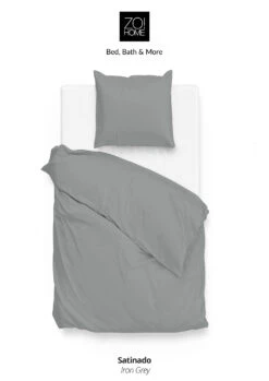 Zo!Home Satinado Dekbedovertrek Iron Grey -Exporteren Droomnest Winkel zo home dekbedovertrek satinado iron grey 1 1
