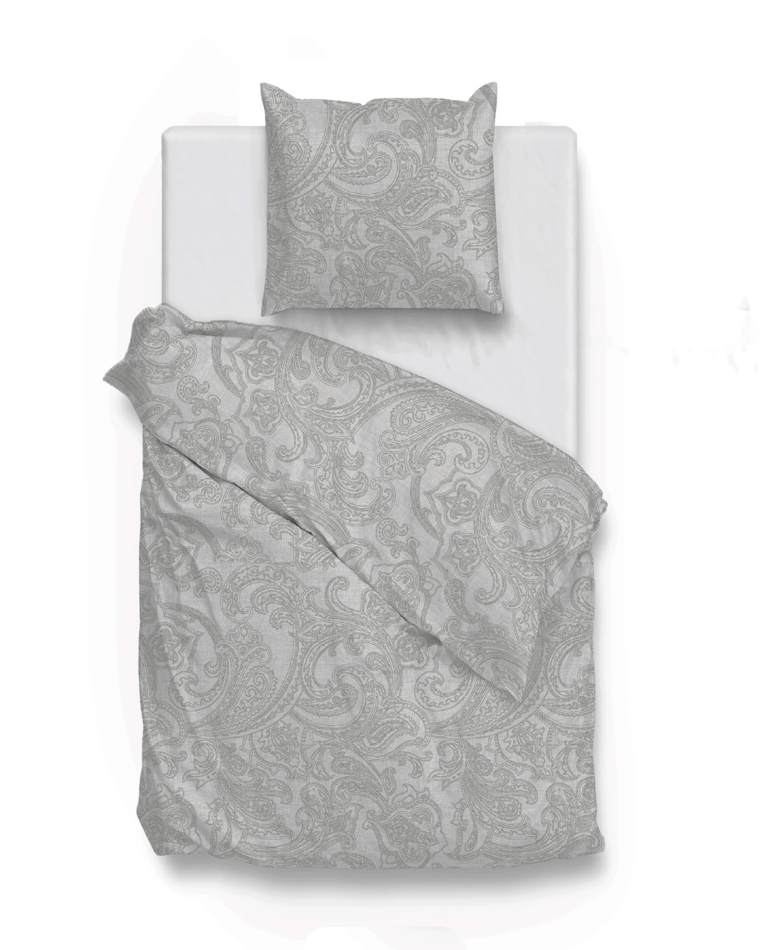 Zo!Home Paisley Di Lino Dekbedovertrek Dove Grey 2 Zo!Home Paisley Di Lino Dekbedovertrek Dove Grey - Afbeelding 2
