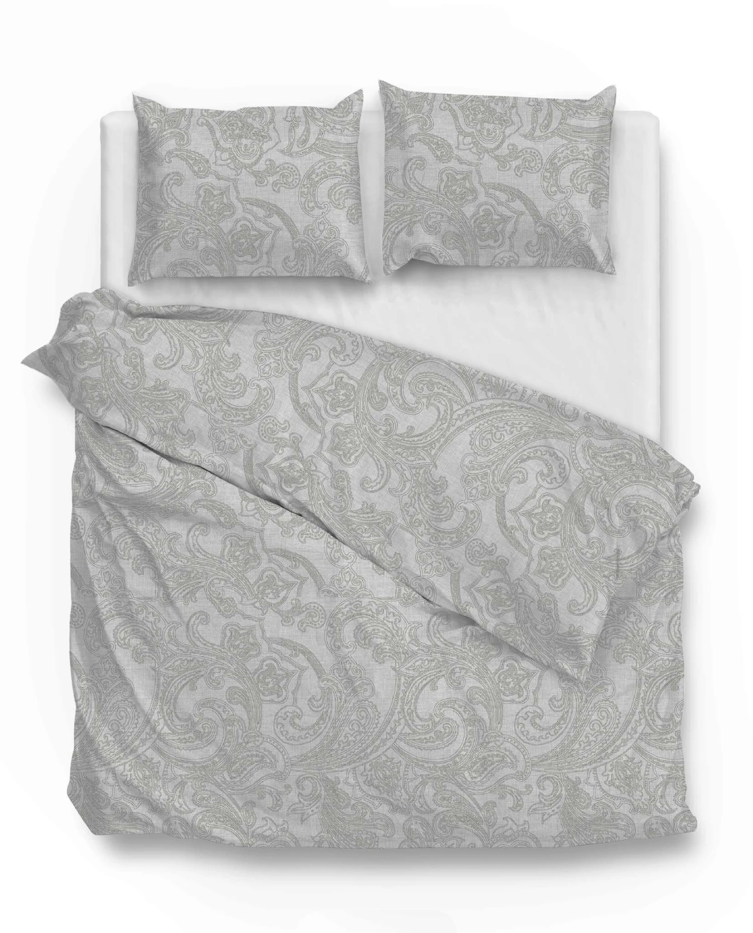 Zo!Home Paisley Di Lino Dekbedovertrek Dove Grey 1 Zo!Home Paisley Di Lino Dekbedovertrek Dove Grey