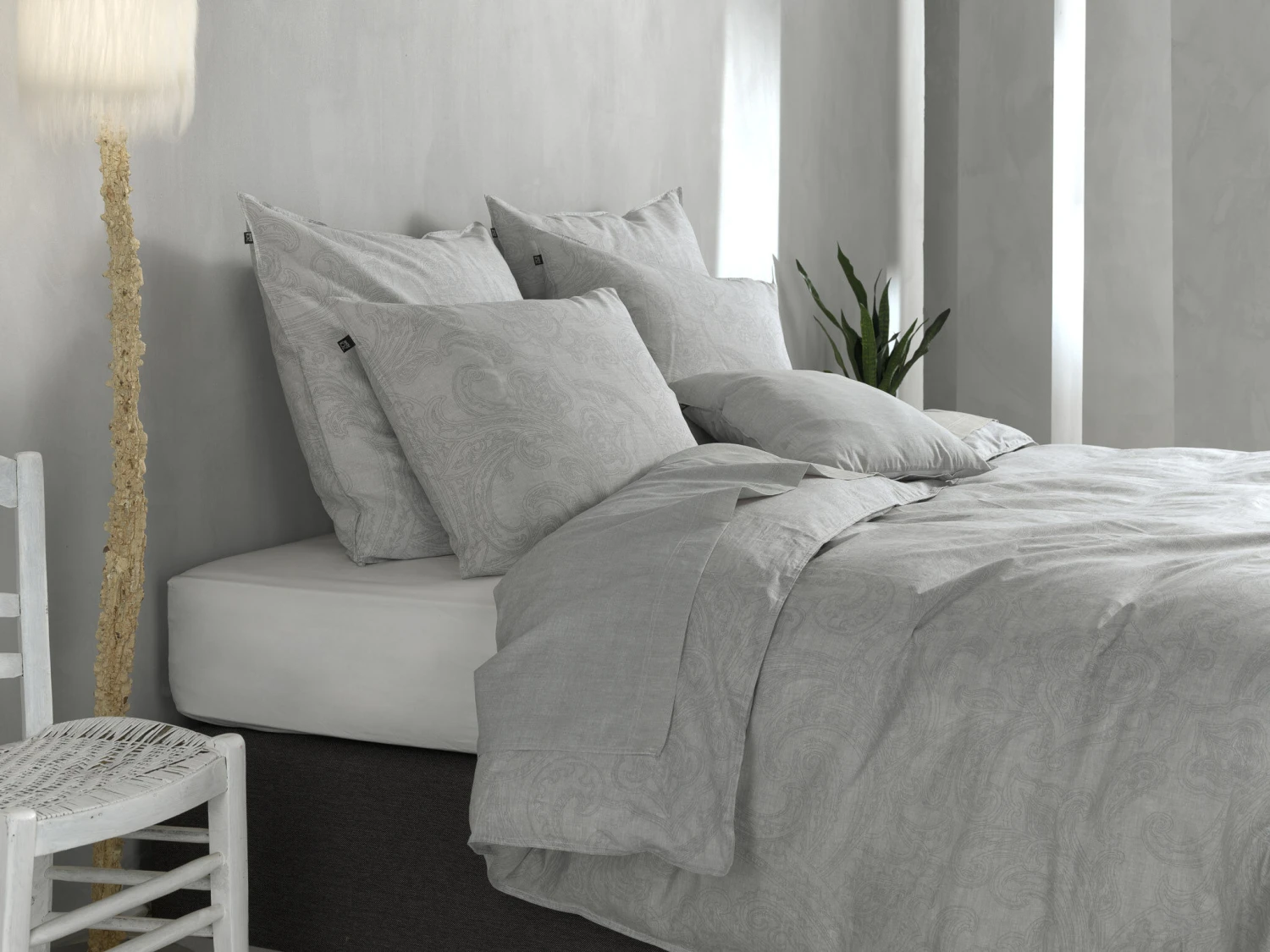 Zo!Home Paisley Di Lino Dekbedovertrek Dove Grey 3 Zo!Home Paisley Di Lino Dekbedovertrek Dove Grey - Afbeelding 3