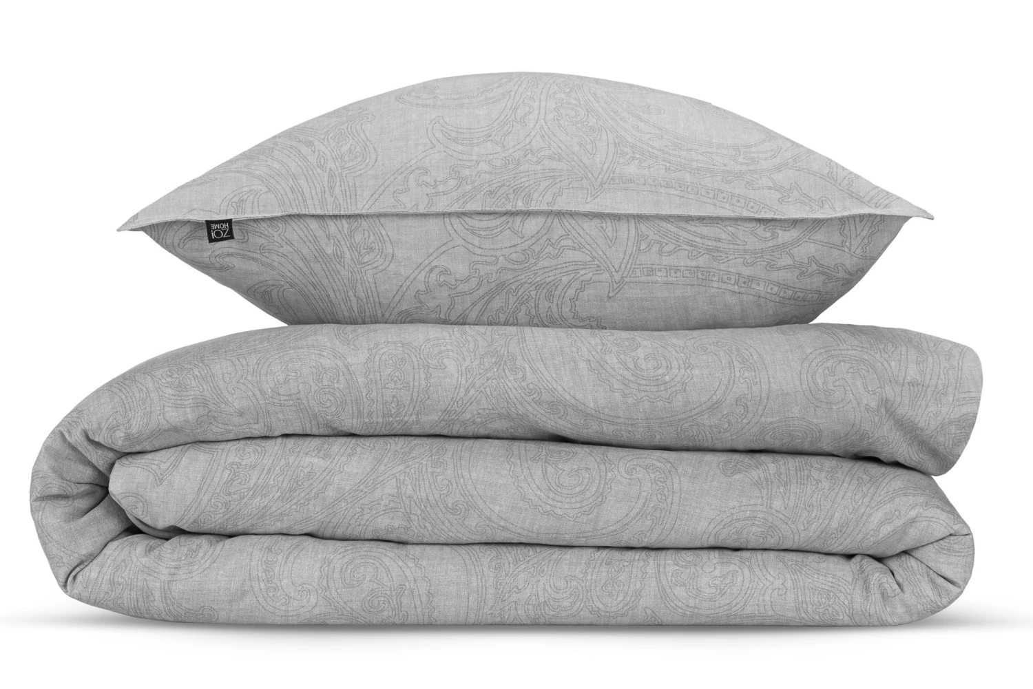Zo!Home Paisley Di Lino Dekbedovertrek Dove Grey 5 Zo!Home Paisley Di Lino Dekbedovertrek Dove Grey - Afbeelding 5