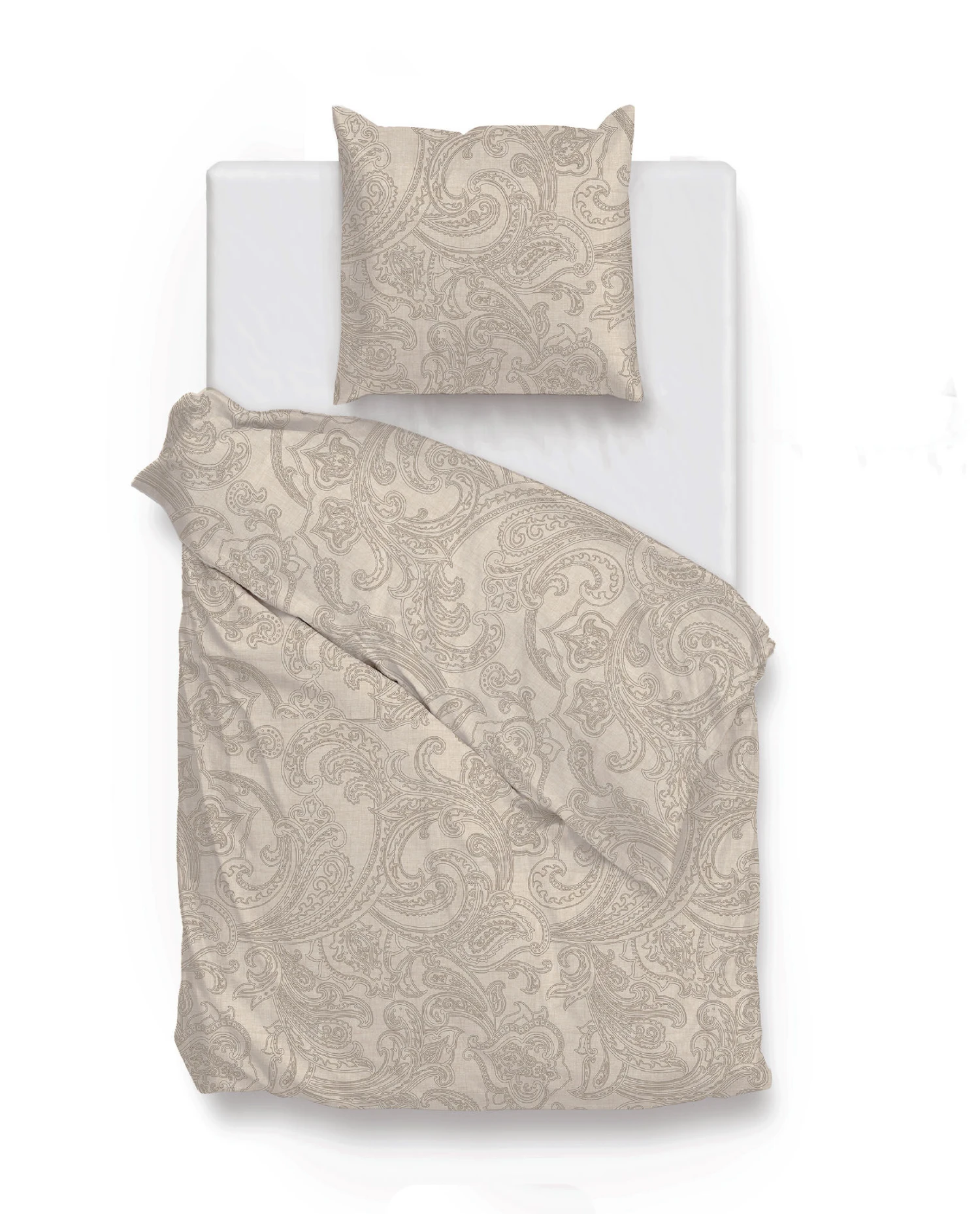 Zo!Home Paisley Di Lino Dekbedovertrek Sandy Beige 2 Zo!Home Paisley Di Lino Dekbedovertrek Sandy Beige - Afbeelding 2
